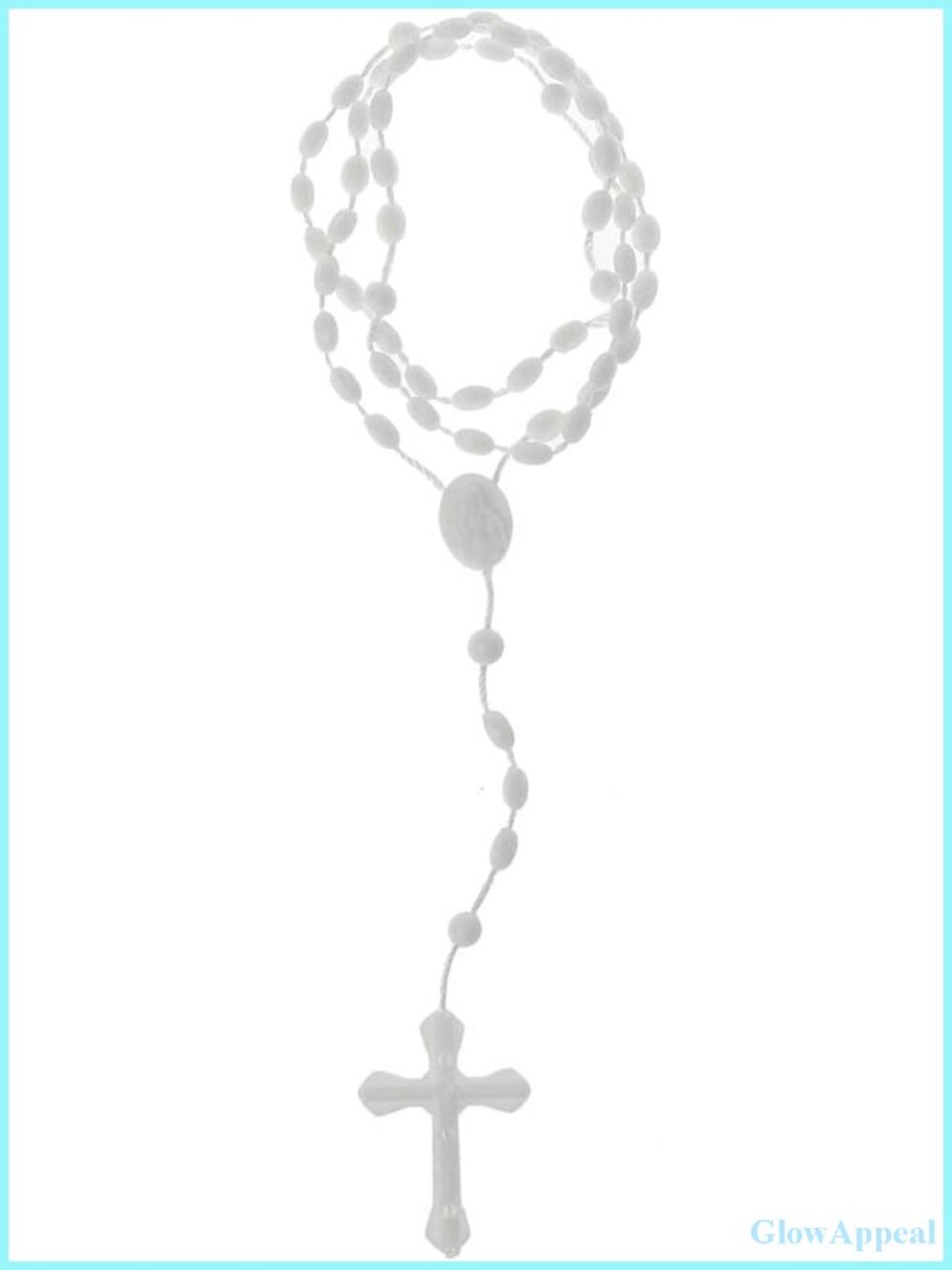 Luminous Plastic Rosary Beads Cross Necklace Religious Jewelry Unisex Gift